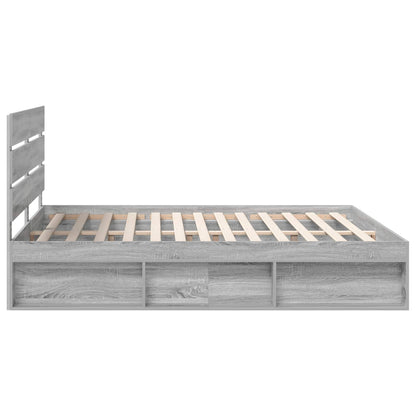 Struttura del letto Grigio Sonoma 200 x 200 cm Pino massello | homemem39