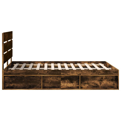 Struttura del letto Rovere fumé 160 x 200 cm Pino massello | homemem39