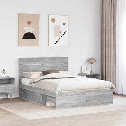 Struttura del letto Grigio Sonoma 140 x 200 cm Pino massello | homemem39