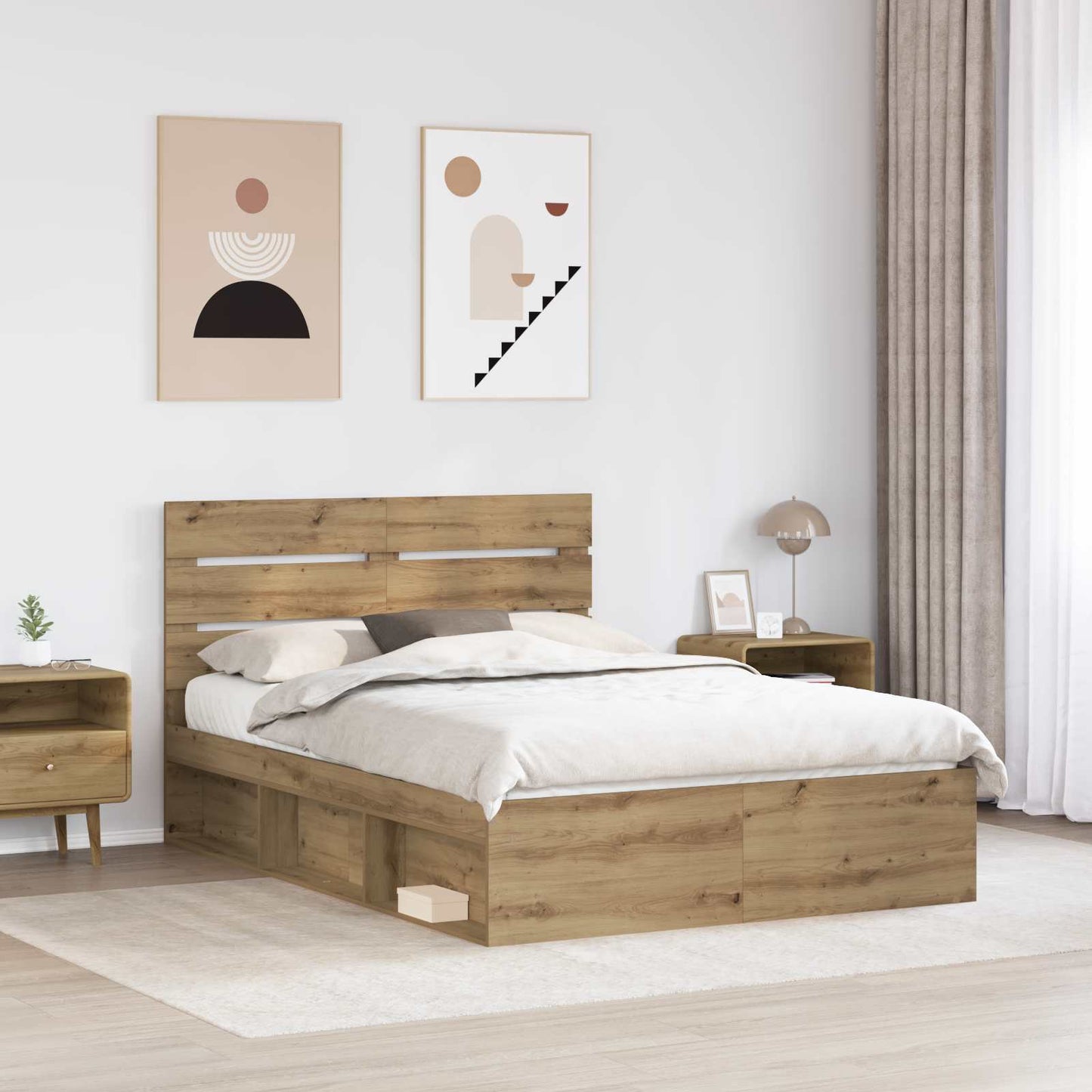 Struttura del letto Rovere Artigianale 140 x 200 cm | homemem39