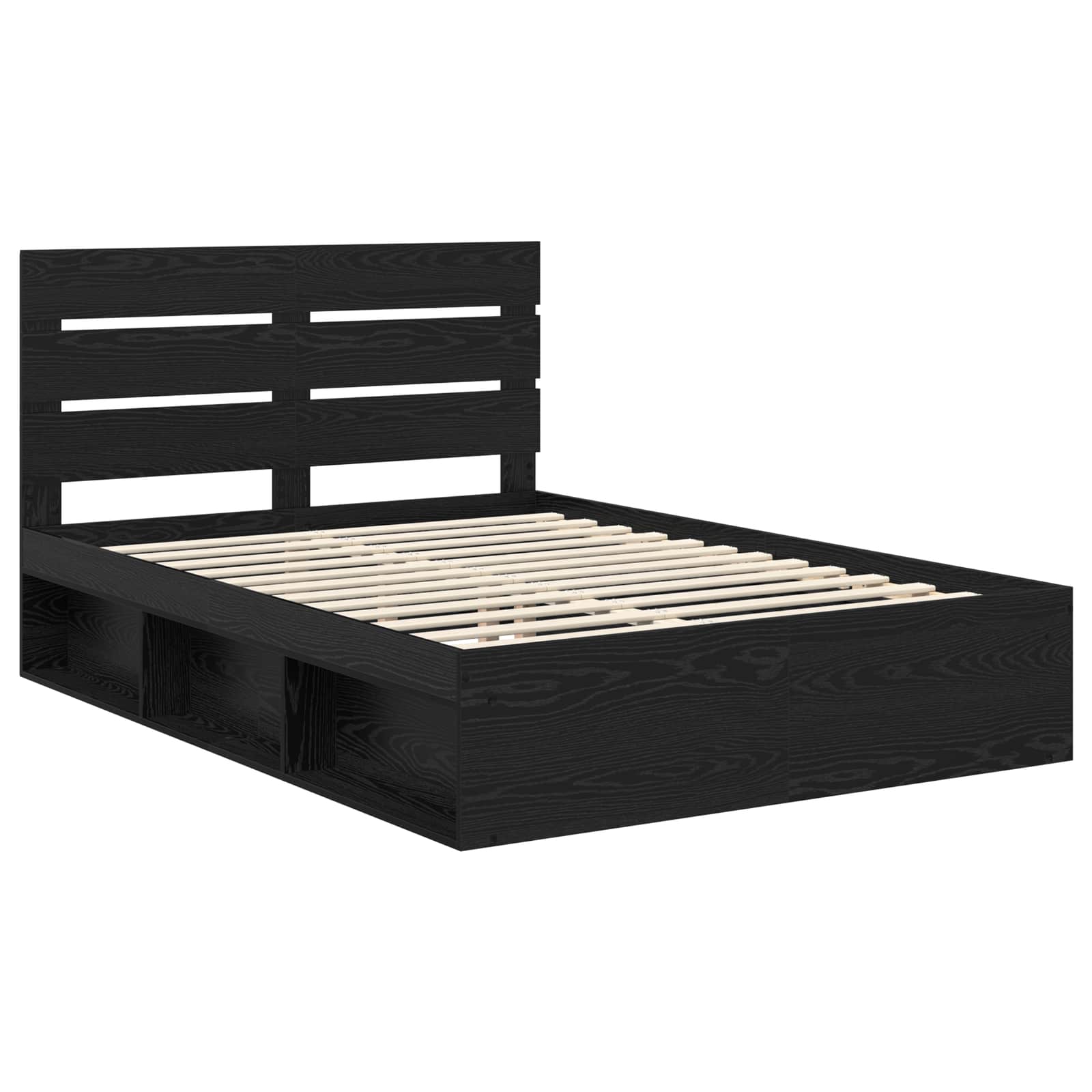 Struttura del letto Nero 140 x 190 cm Pino massello | homemem39