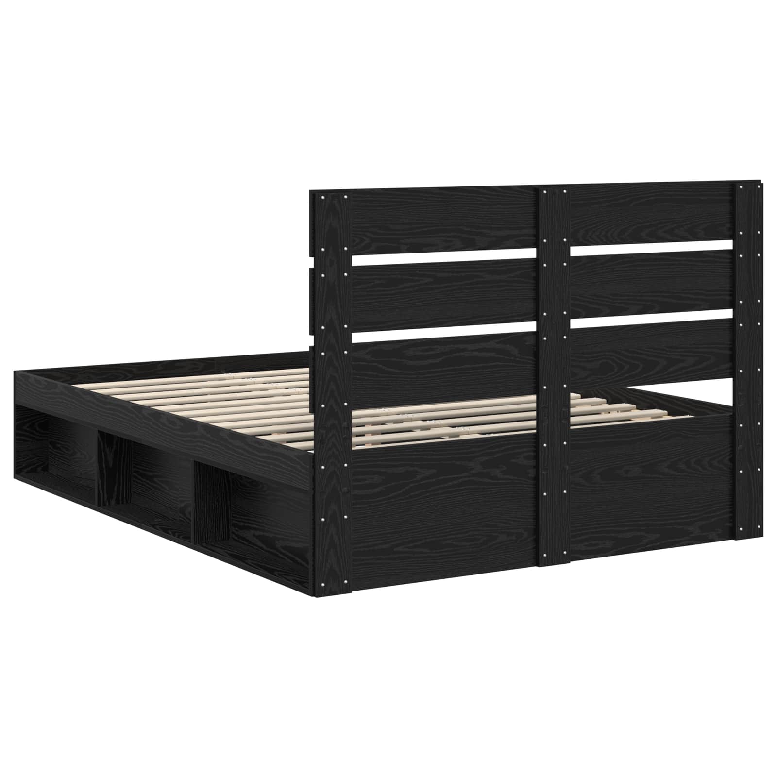 Struttura del letto Nero 140 x 190 cm Pino massello | homemem39