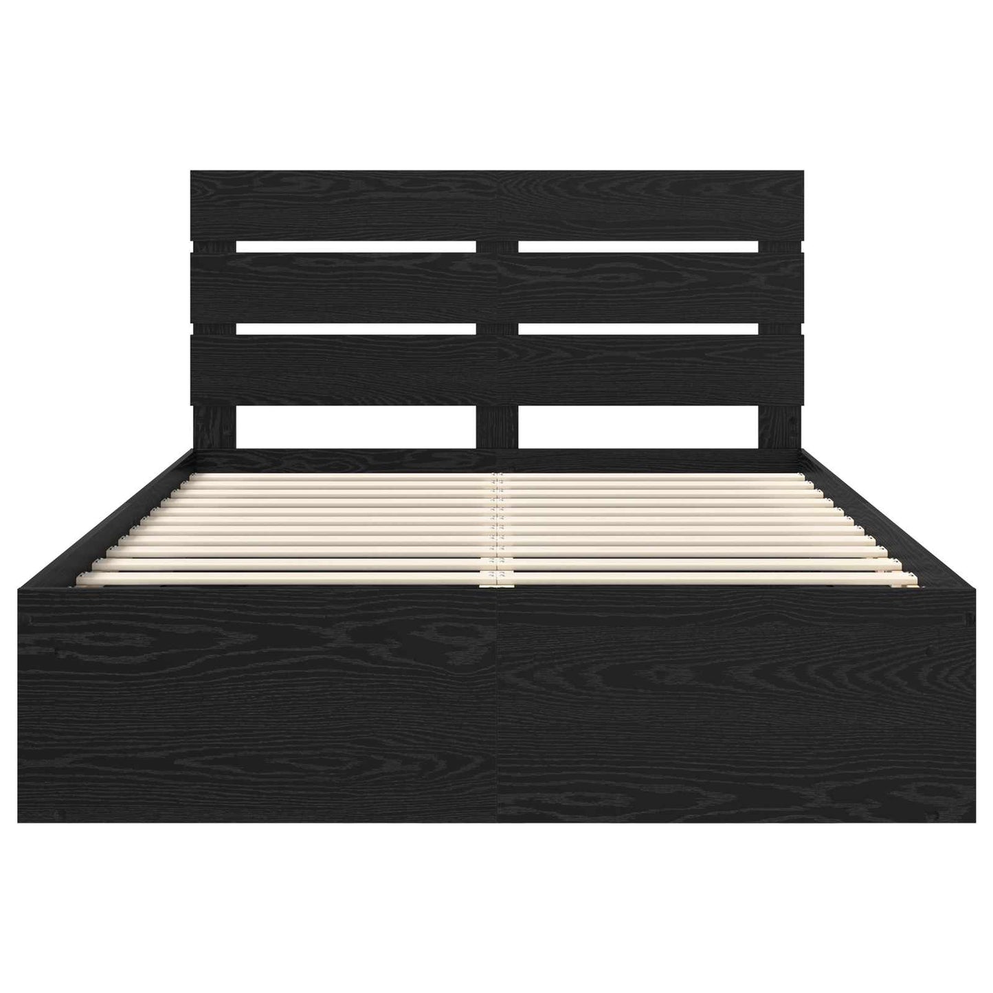 Struttura del letto Nero 140 x 190 cm Pino massello | homemem39