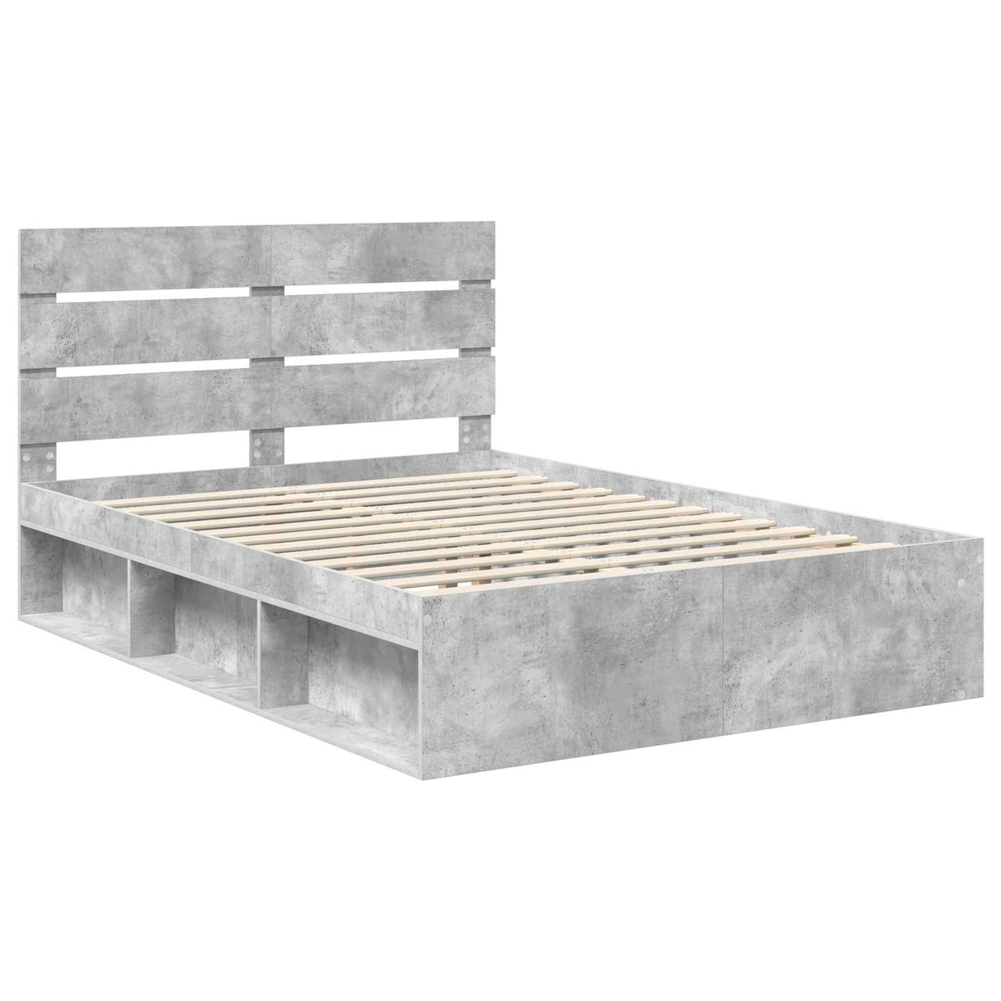 Struttura del letto Calcestruzzo 140 x 190 cm Pino massello | homemem39