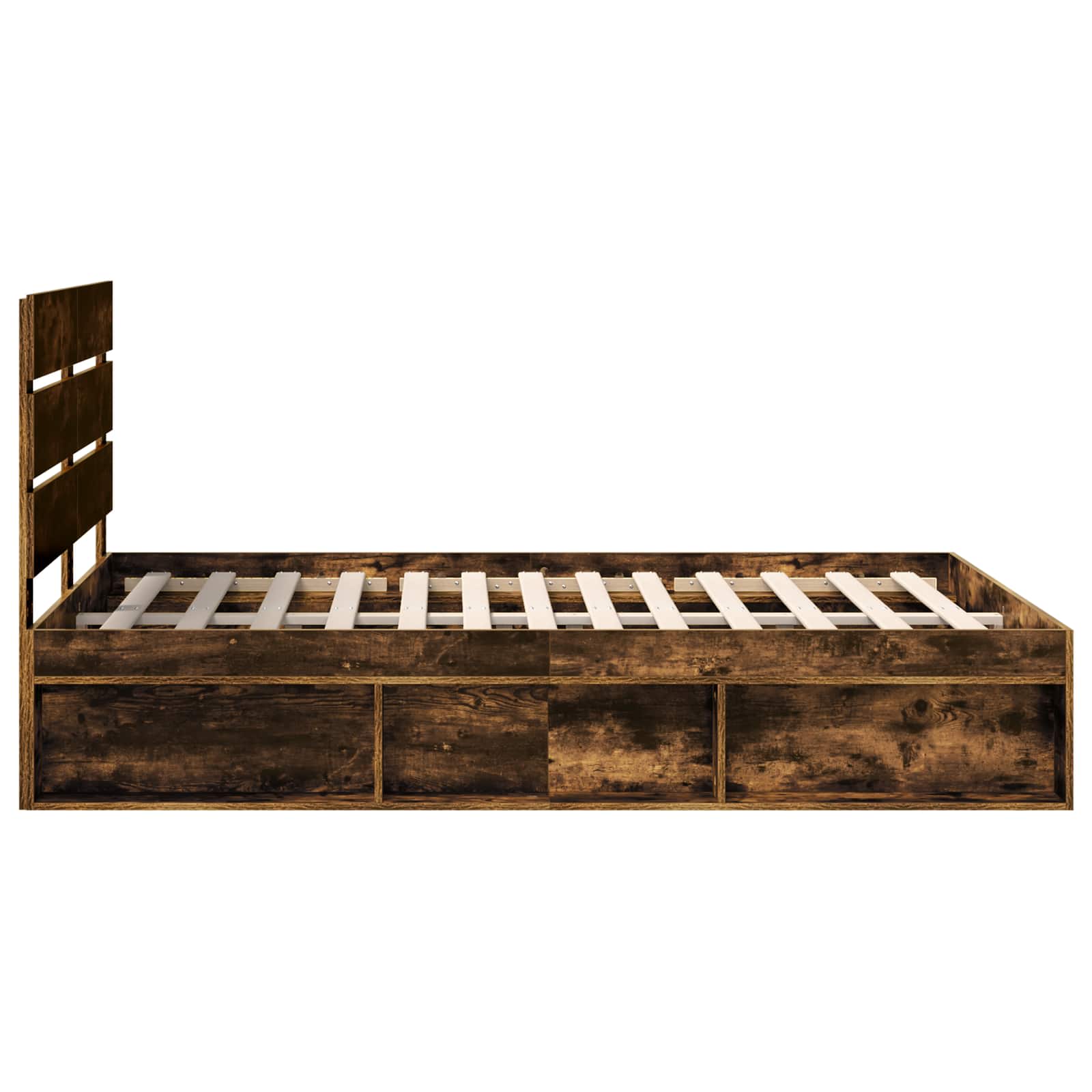 Struttura del letto Rovere fumé 140 x 190 cm Pino massello | homemem39