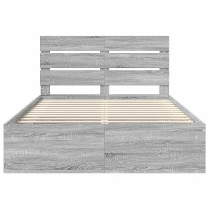 Struttura del letto Grigio Sonoma 140 x 190 cm Pino massello | homemem39