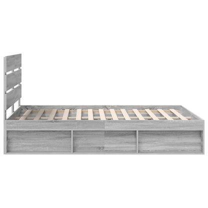 Struttura del letto Grigio Sonoma 140 x 190 cm Pino massello | homemem39