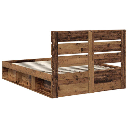 Struttura del letto Legno vecchio 140 x 190 cm Pino massello | homemem39