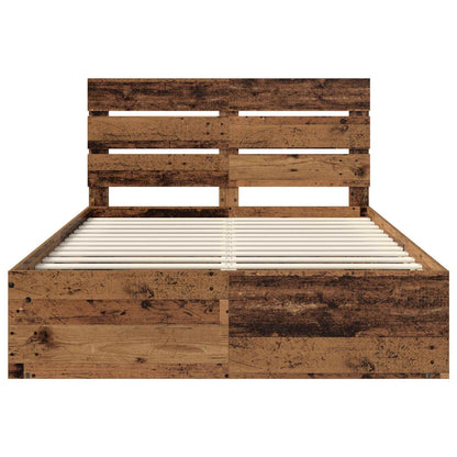 Struttura del letto Legno vecchio 140 x 190 cm Pino massello | homemem39
