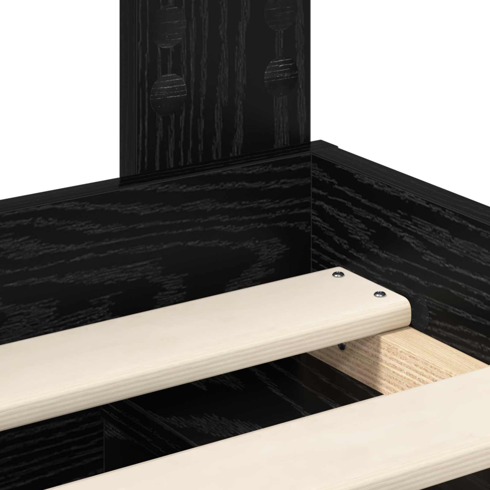 Struttura del letto Nero 135 x 190 cm Pino massello | homemem39
