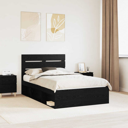 Struttura del letto Nero 135 x 190 cm Pino massello | homemem39