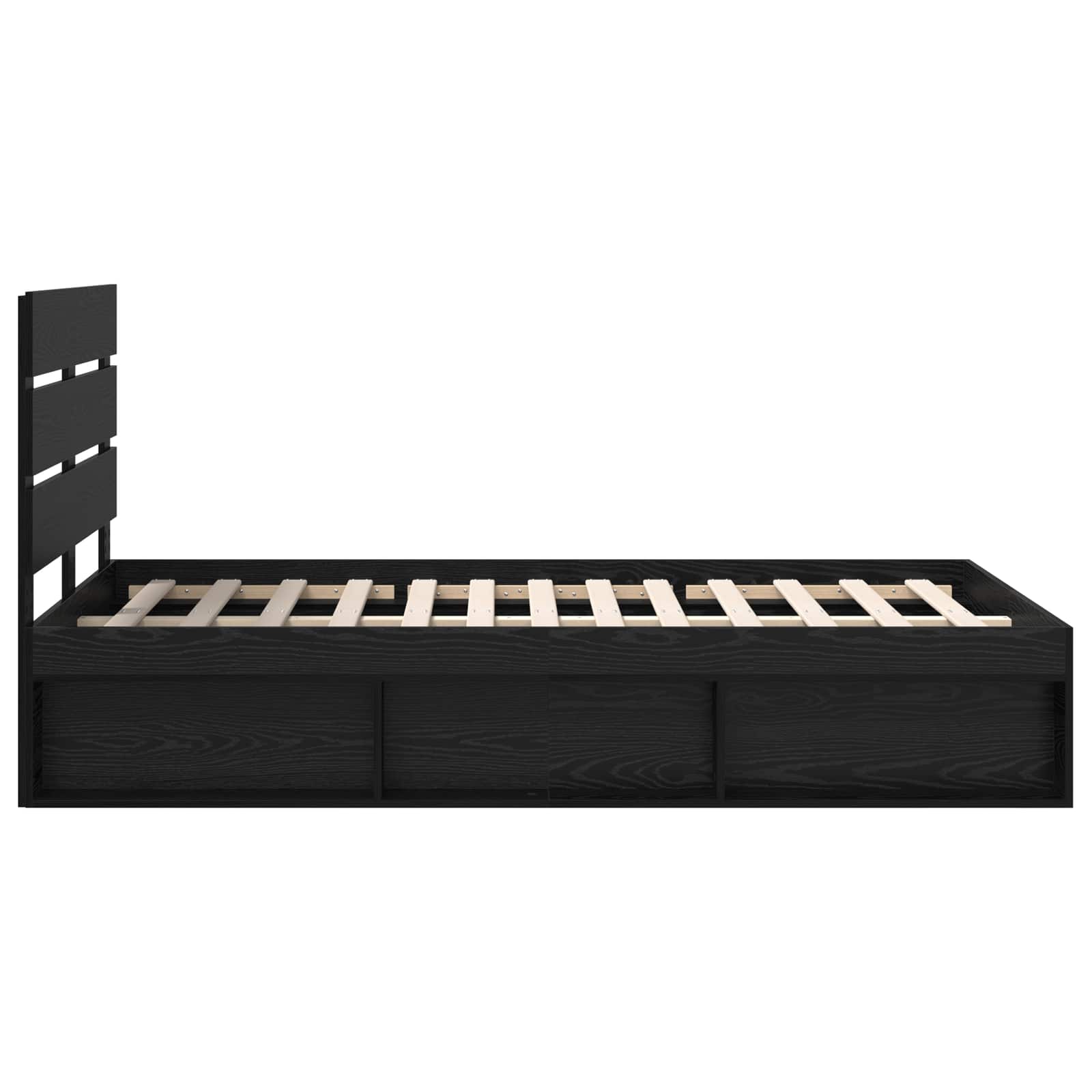 Struttura del letto Nero 135 x 190 cm Pino massello | homemem39