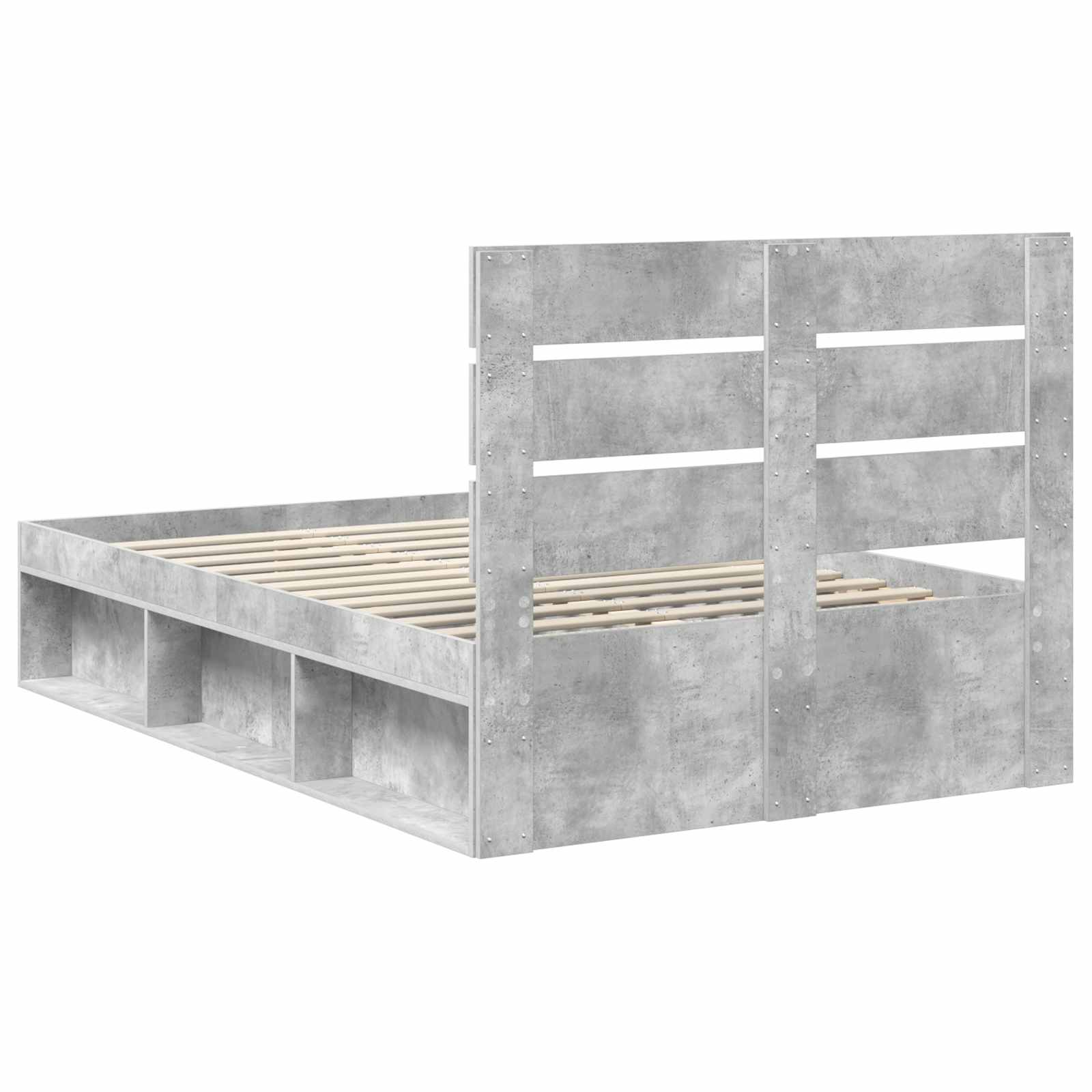 Struttura del letto Grigio Concretè 135 x 190 cm Pino massello | homemem39