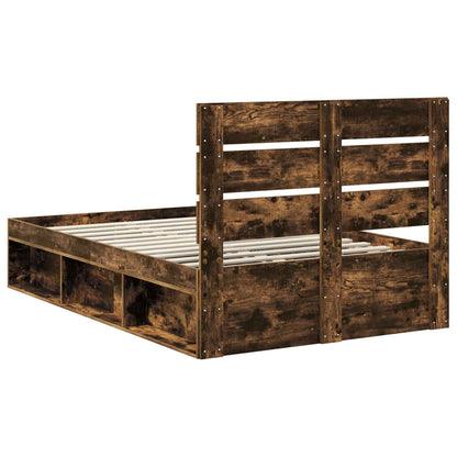 Struttura del letto Rovere fumé 135 x 190 cm Pino massello | homemem39