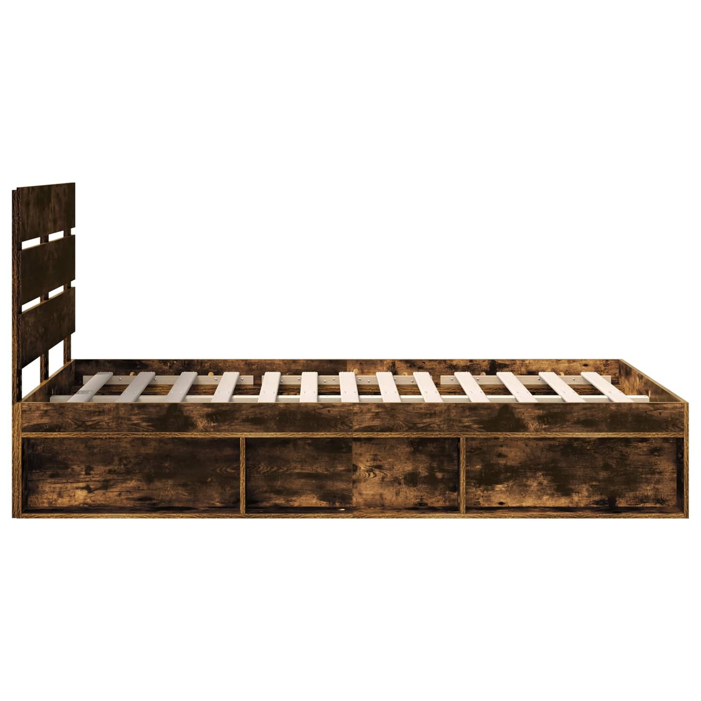 Struttura del letto Rovere fumé 135 x 190 cm Pino massello | homemem39