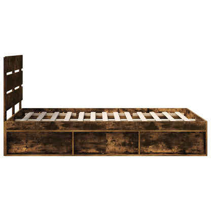 Struttura del letto Rovere fumé 135 x 190 cm Pino massello | homemem39