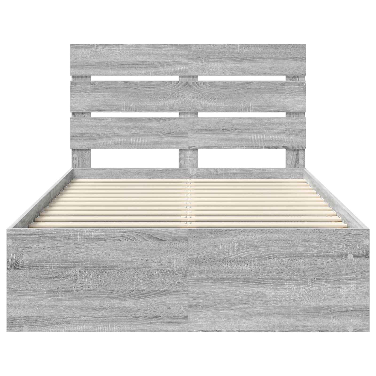 Struttura del letto Grigio Sonoma 135 x 190 cm Pino massello | homemem39