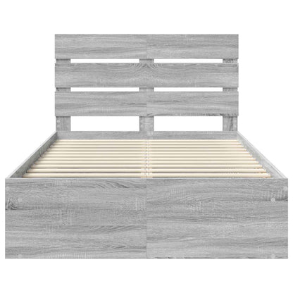 Struttura del letto Grigio Sonoma 135 x 190 cm Pino massello | homemem39