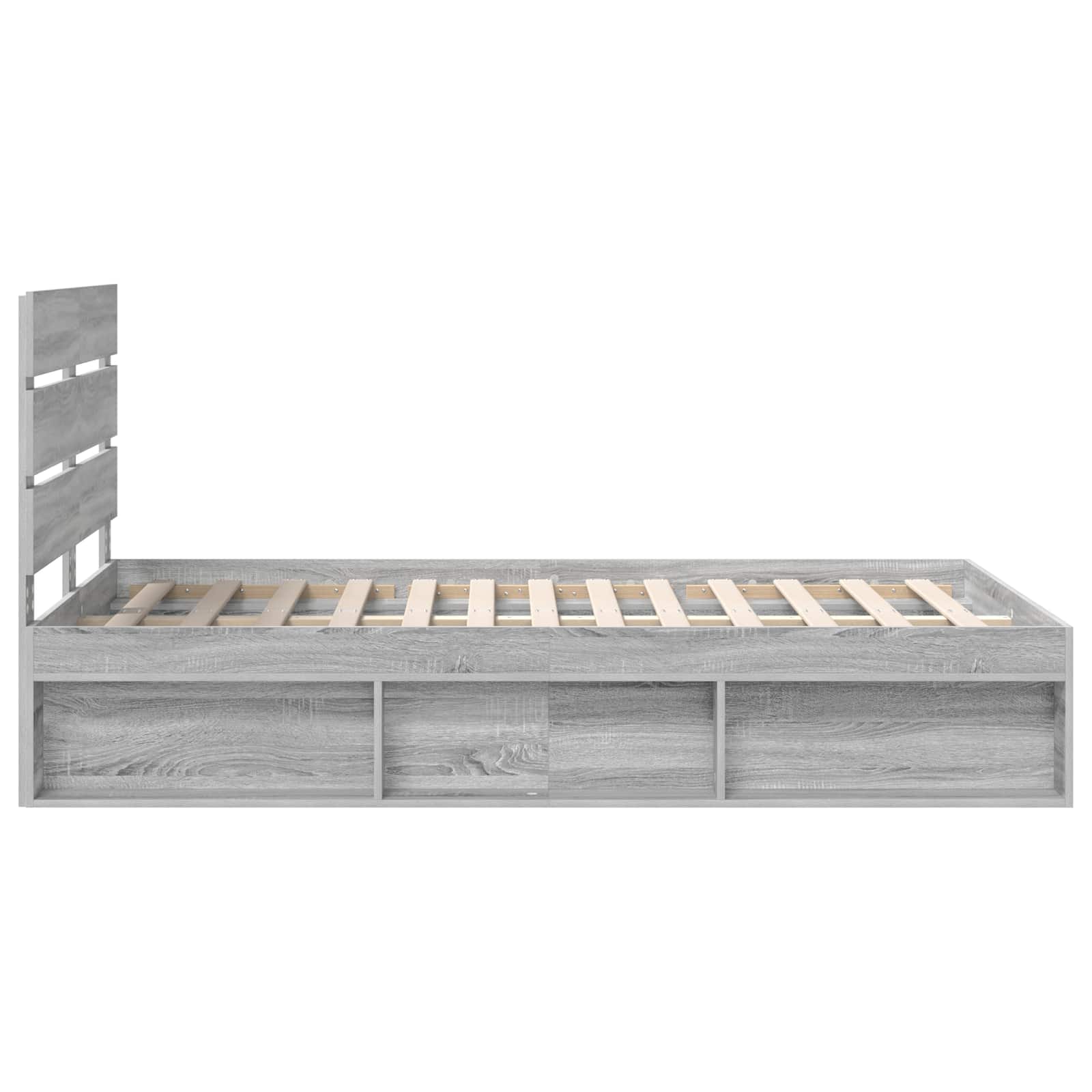 Struttura del letto Grigio Sonoma 135 x 190 cm Pino massello | homemem39