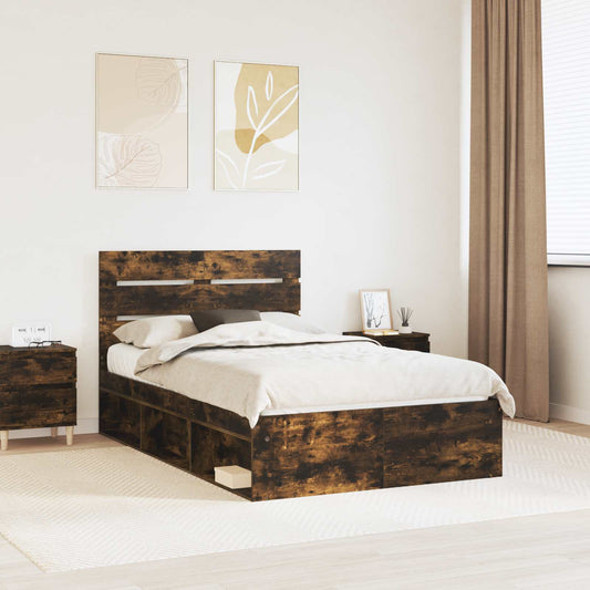 Struttura del letto Rovere fumé 120 x 200 cm Pino massello | homemem39