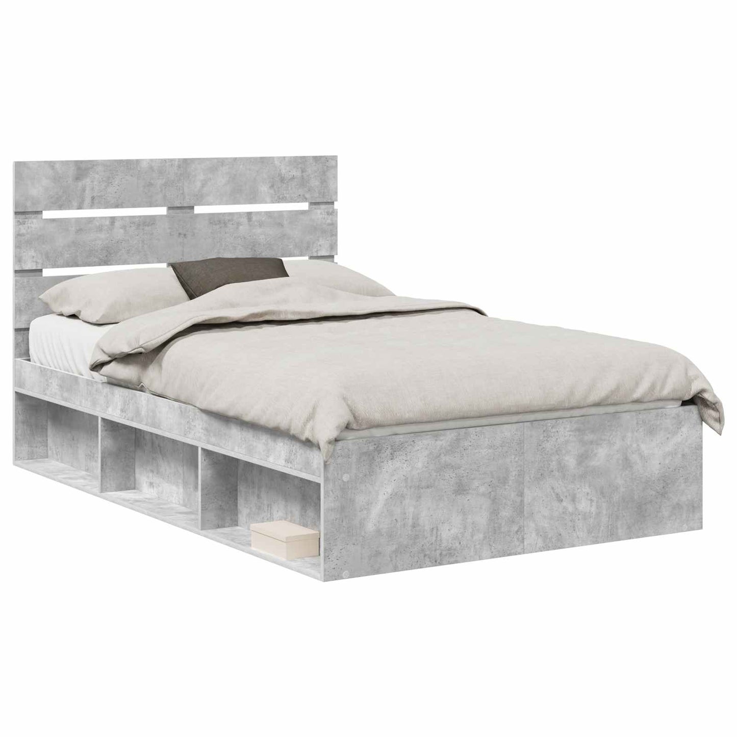 Struttura del letto Calcestruzzo 120 x 190 cm Pino massello | homemem39