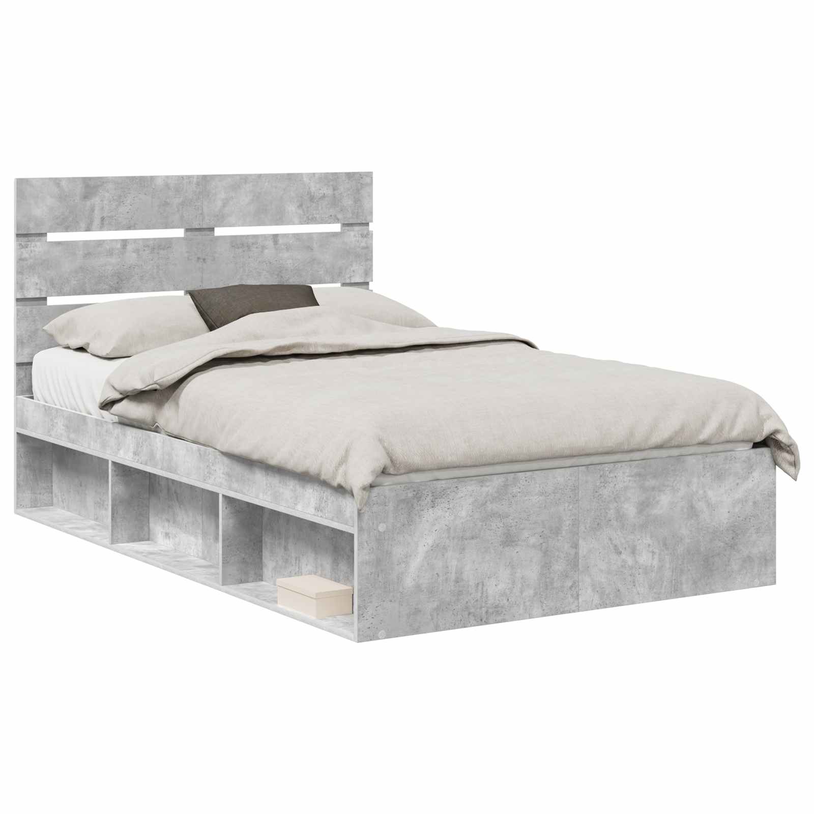 Struttura del letto Calcestruzzo 120 x 190 cm Pino massello | homemem39