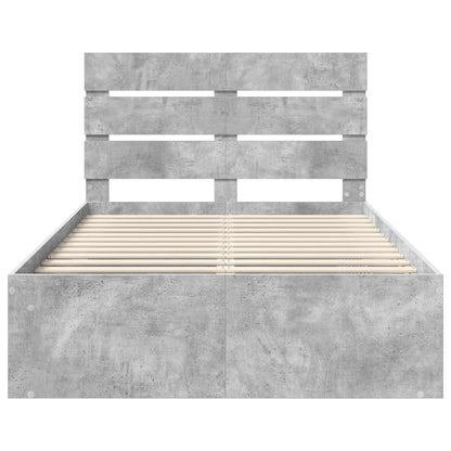 Struttura del letto Calcestruzzo 120 x 190 cm Pino massello | homemem39