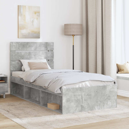 Struttura del letto Grigio Concretè 100 x 200 cm Pino massello | homemem39