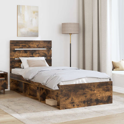 Struttura del letto Rovere fumé 100 x 200 cm Pino massello | homemem39