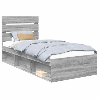 Struttura del letto Grigio Sonoma 100 x 200 cm Pino massello | homemem39
