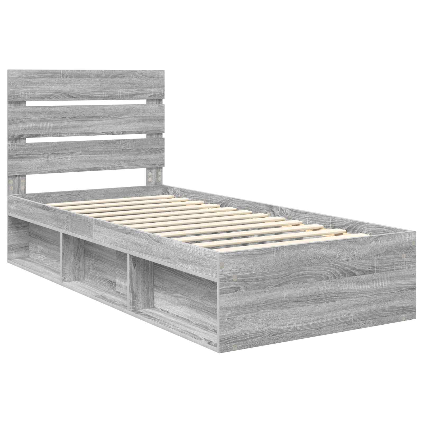 Struttura del letto Grigio Sonoma 100 x 200 cm Pino massello | homemem39