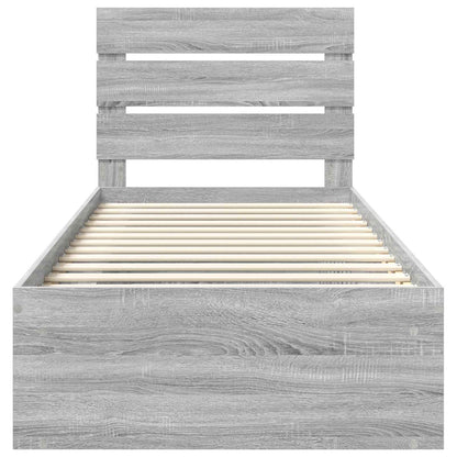Struttura del letto Grigio Sonoma 100 x 200 cm Pino massello | homemem39