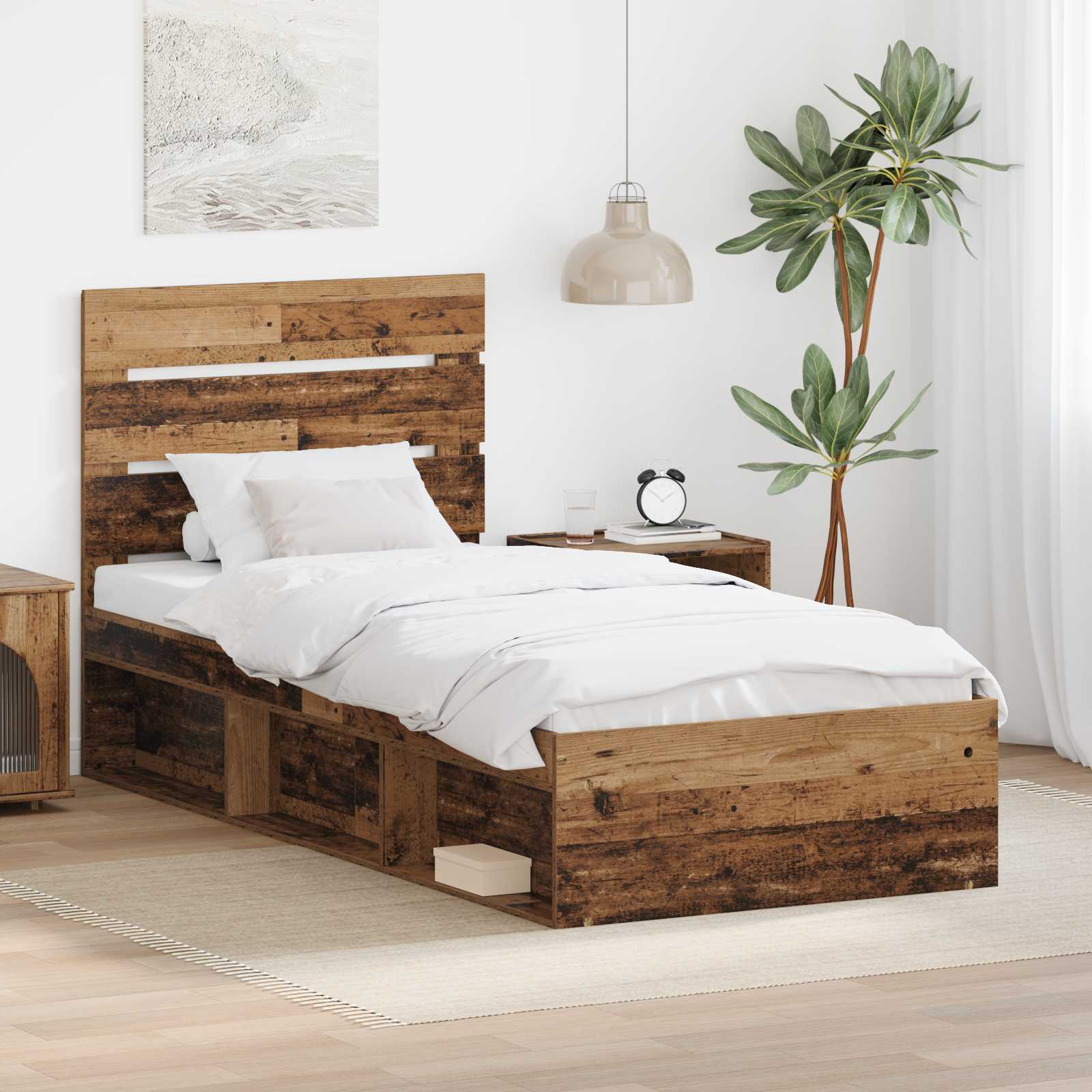 Struttura del letto Legno vecchio 100 x 200 cm Pino massello | homemem39