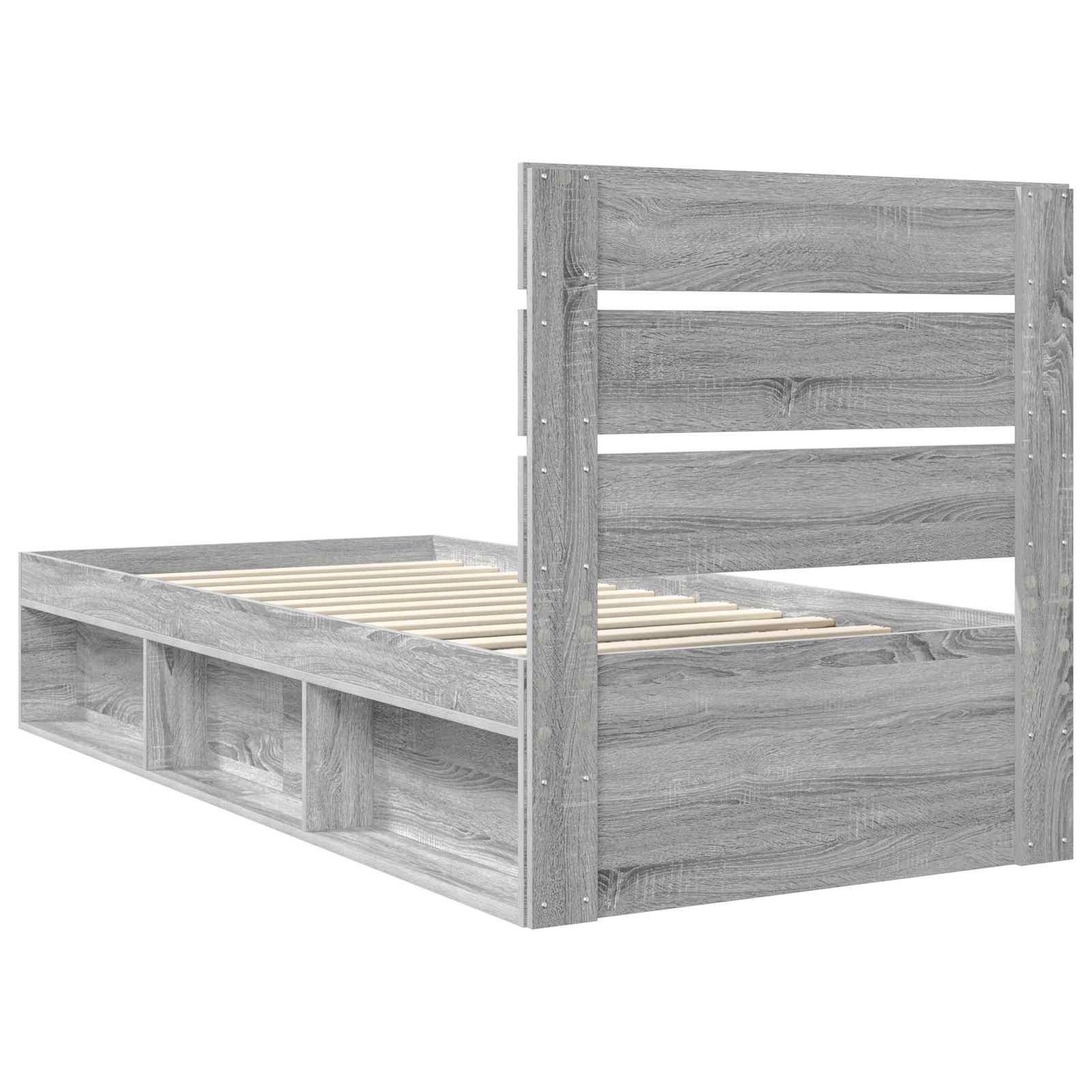 Struttura del letto Grigio Sonoma 90 x 200 cm Pino massello | homemem39
