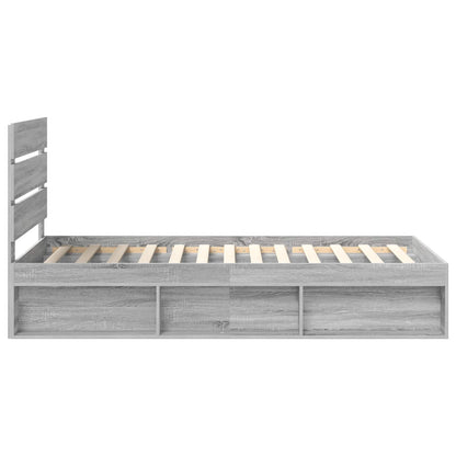 Struttura del letto Grigio Sonoma 90 x 200 cm Pino massello | homemem39