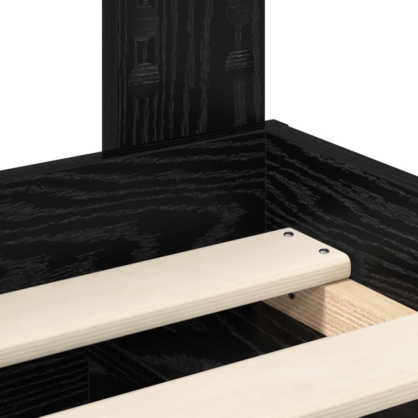 Struttura del letto con testiera Nero 90 x 190 cm Pino massello | homemem39