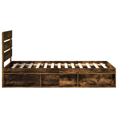 Struttura del letto Rovere fumé 90 x 190 cm Pino massello | homemem39