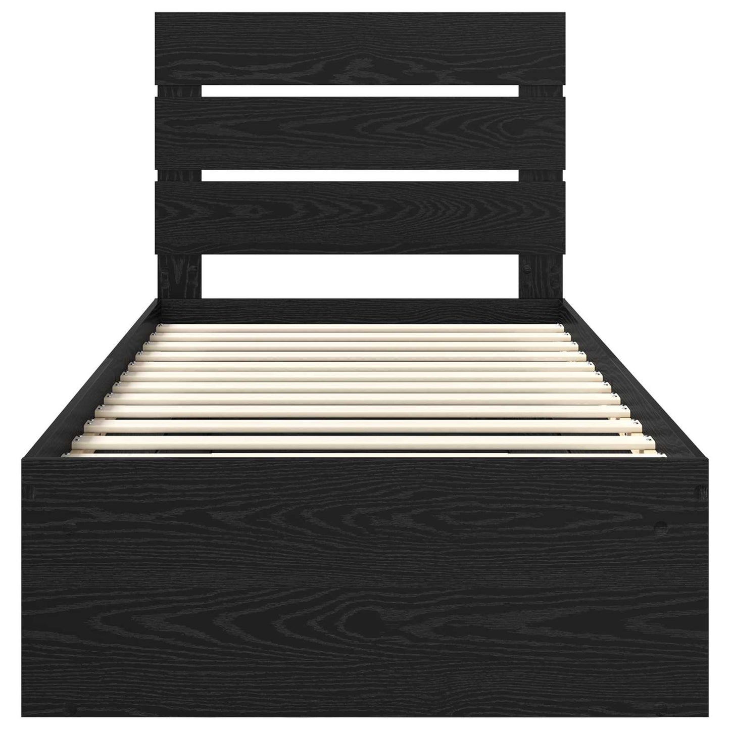 Struttura del letto con testiera Nero 75 x 190 cm Pino massello | homemem39