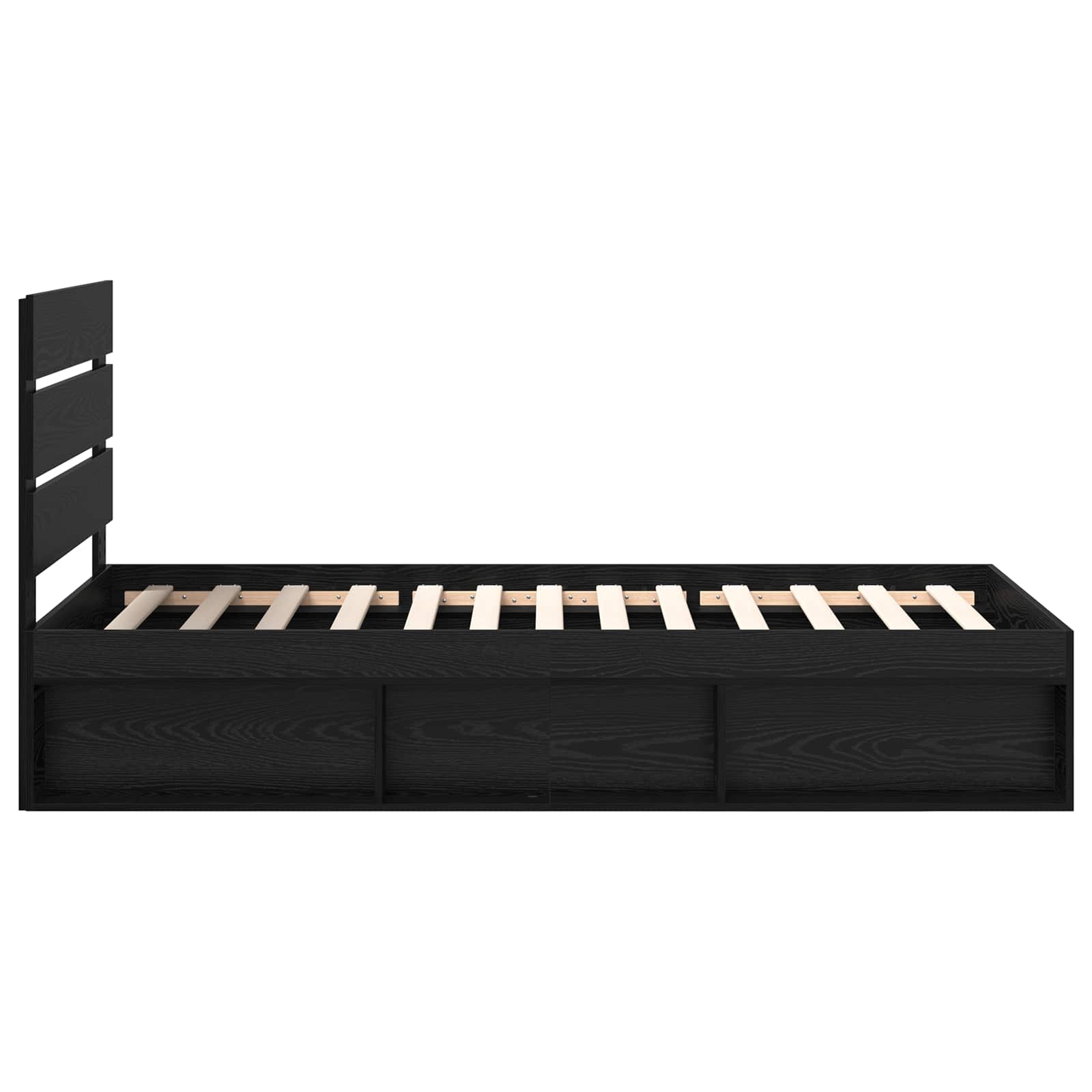 Struttura del letto con testiera Nero 75 x 190 cm Pino massello | homemem39