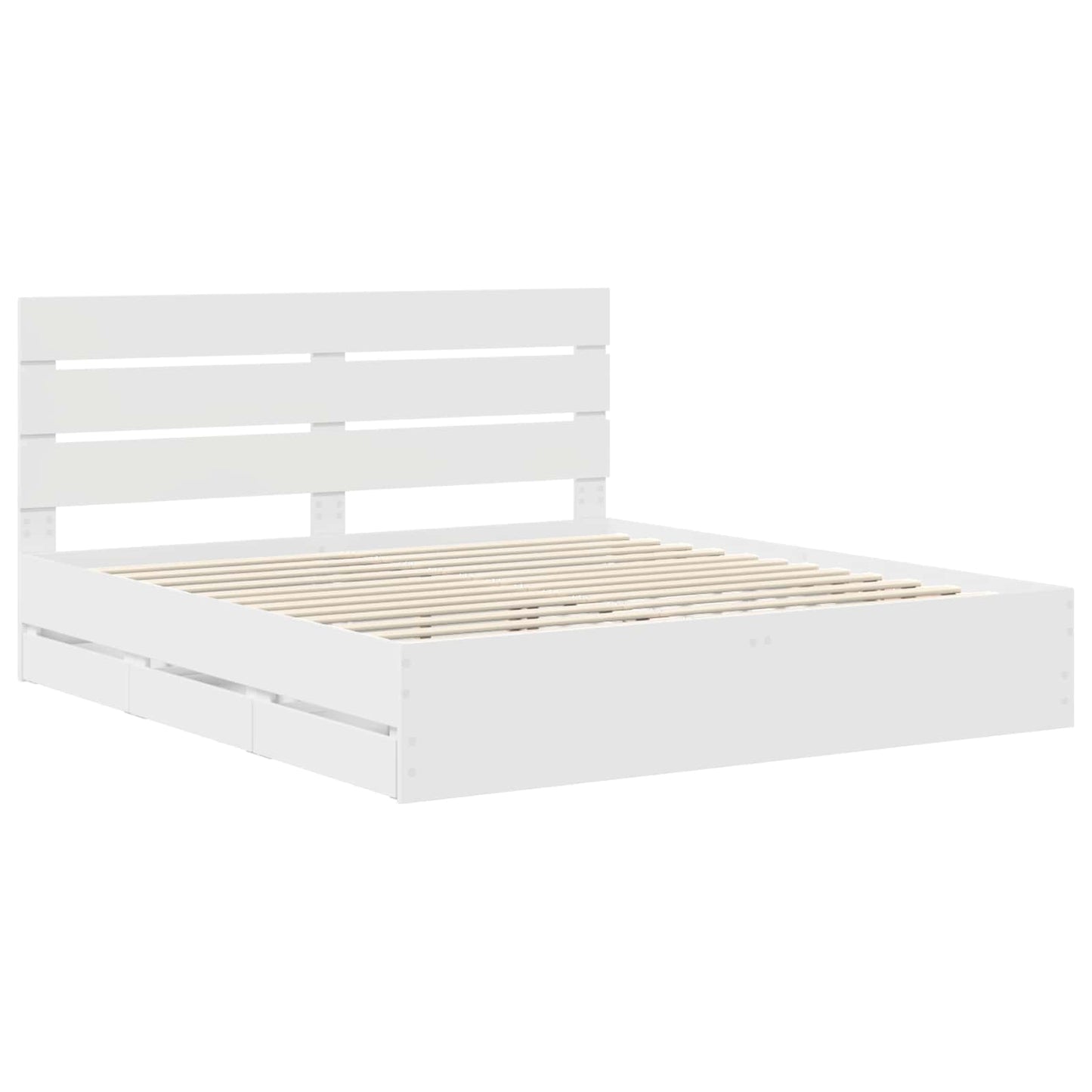 Struttura del letto Bianco 200 x 200 cm Legno Ingegnerizzato