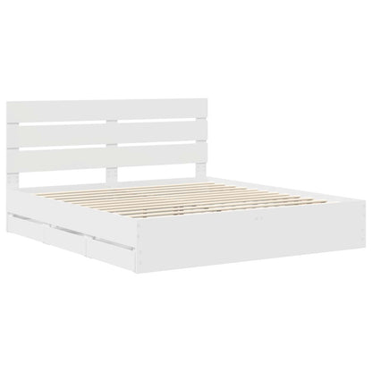 Struttura del letto Bianco 200 x 200 cm Legno Ingegnerizzato