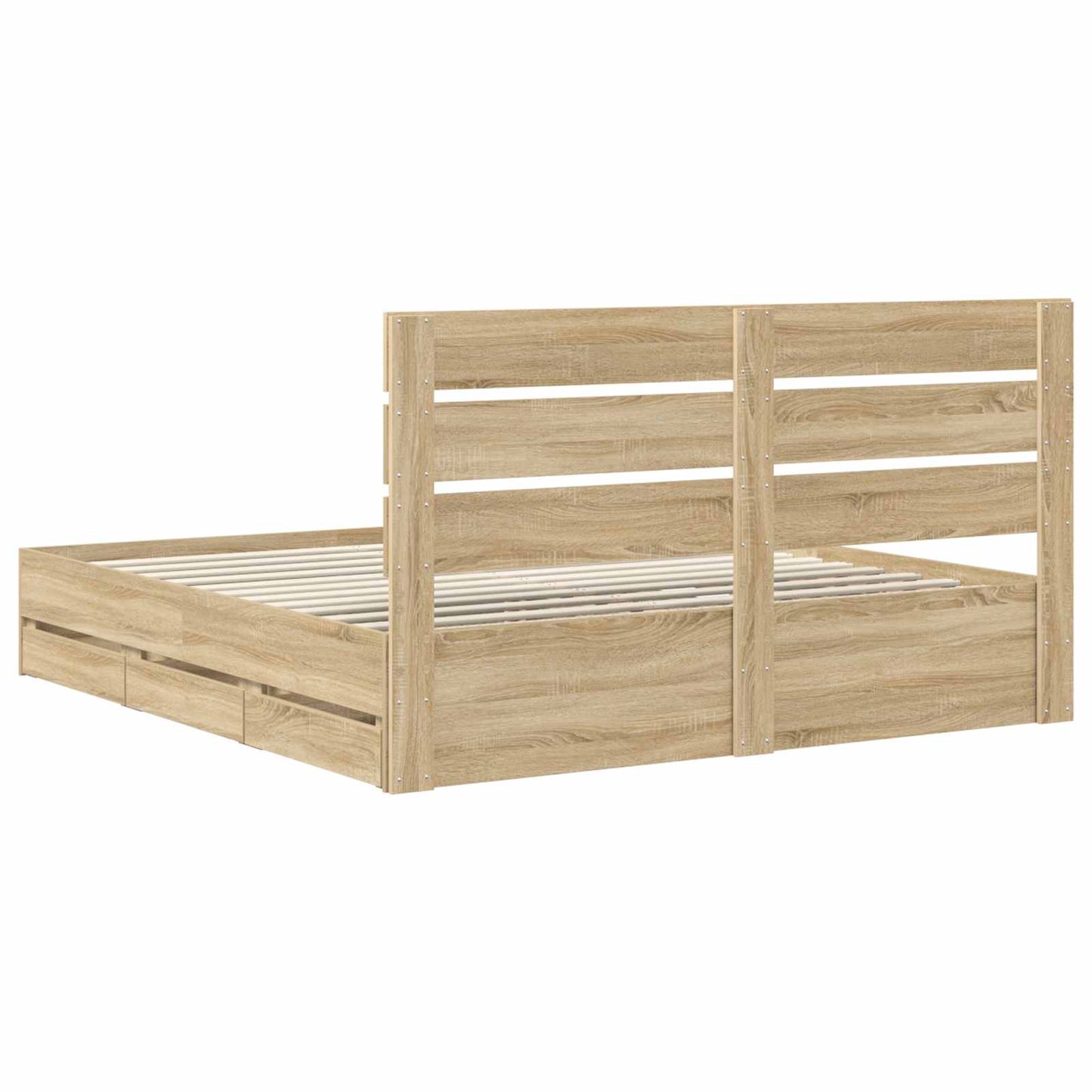 Struttura del letto con cassetto Rovere Sonoma 200 x 200 cm | homemem39