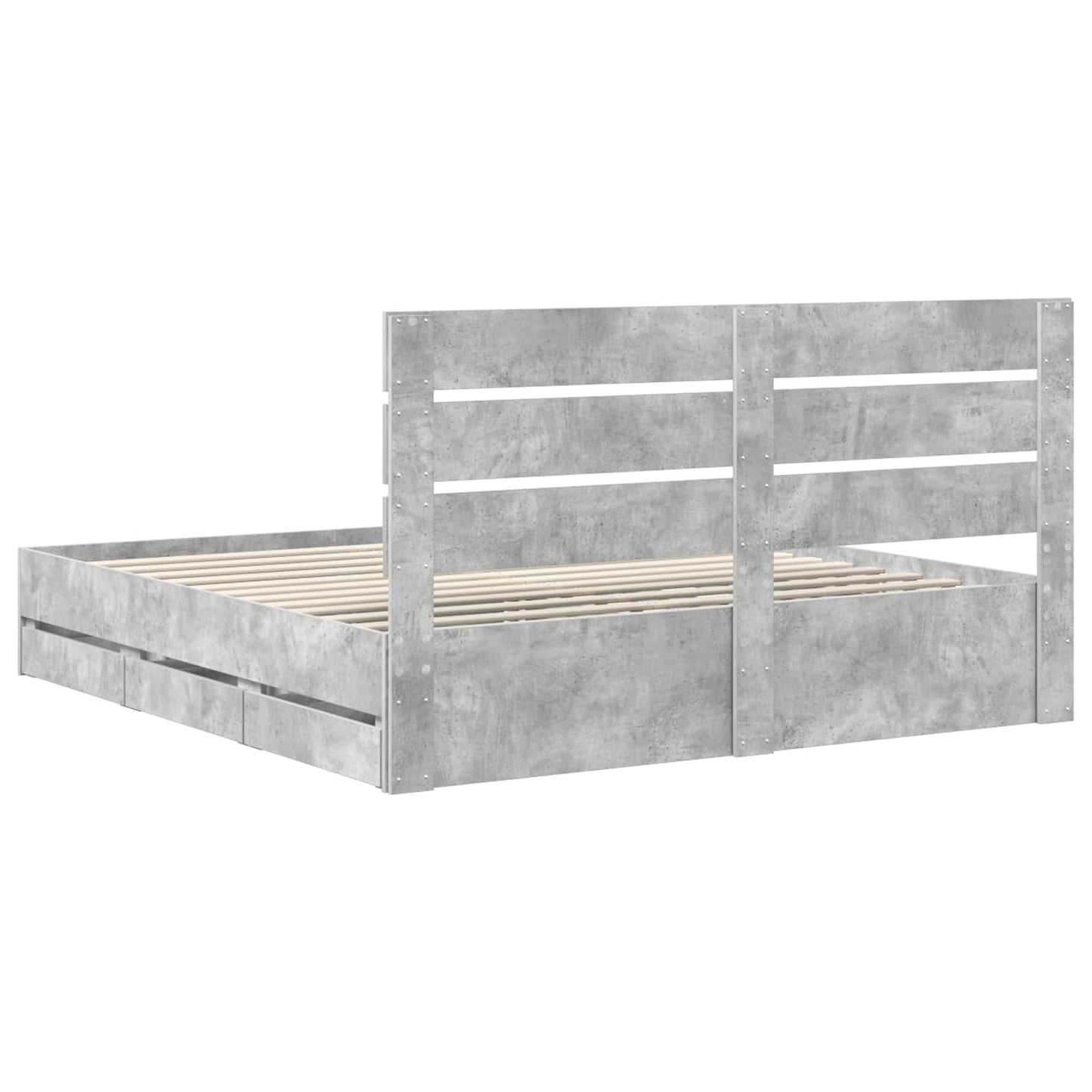 Struttura del letto con cassetto Grigio cemento 180 x 200 cm | homemem39
