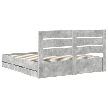 Struttura del letto con cassetto Grigio cemento 180 x 200 cm | homemem39