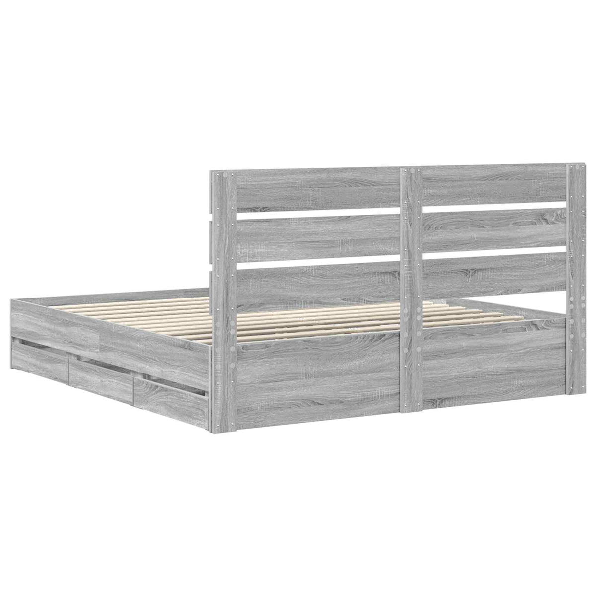 Struttura del letto con cassetto Grigio Sonoma 180 x 200 cm - homemem39