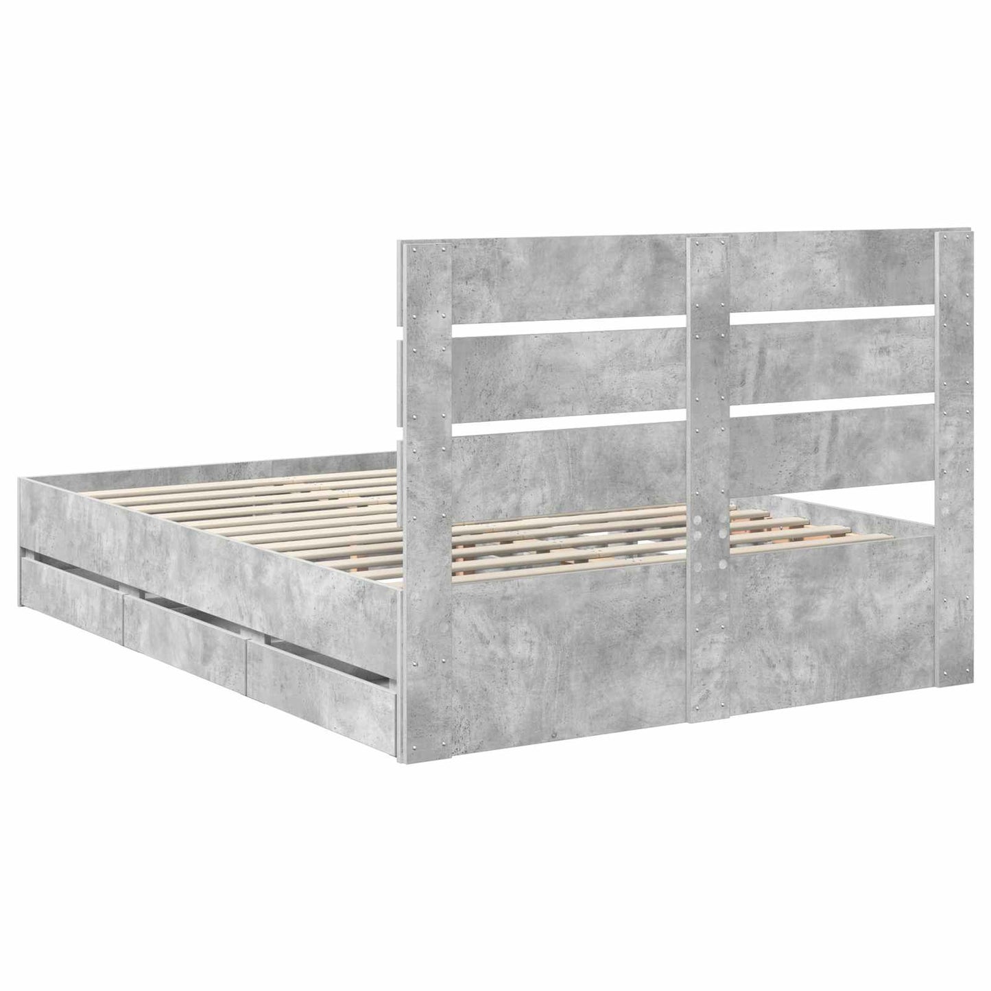 Struttura del letto con cassetto Grigio cemento 160 x 200 cm | homemem39