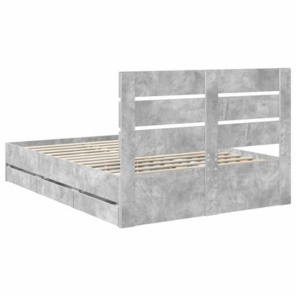 Struttura del letto con cassetto Grigio cemento 160 x 200 cm | homemem39