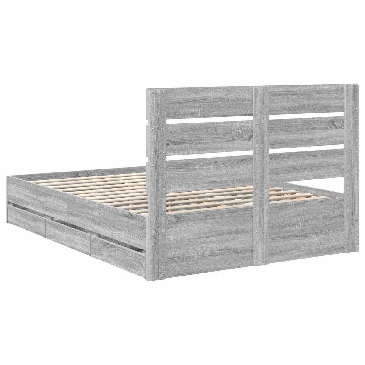 Struttura del letto con cassetto Grigio Sonoma 160 x 200 cm - homemem39