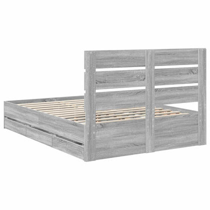 Struttura del letto con cassetto Grigio Sonoma 160 x 200 cm - homemem39
