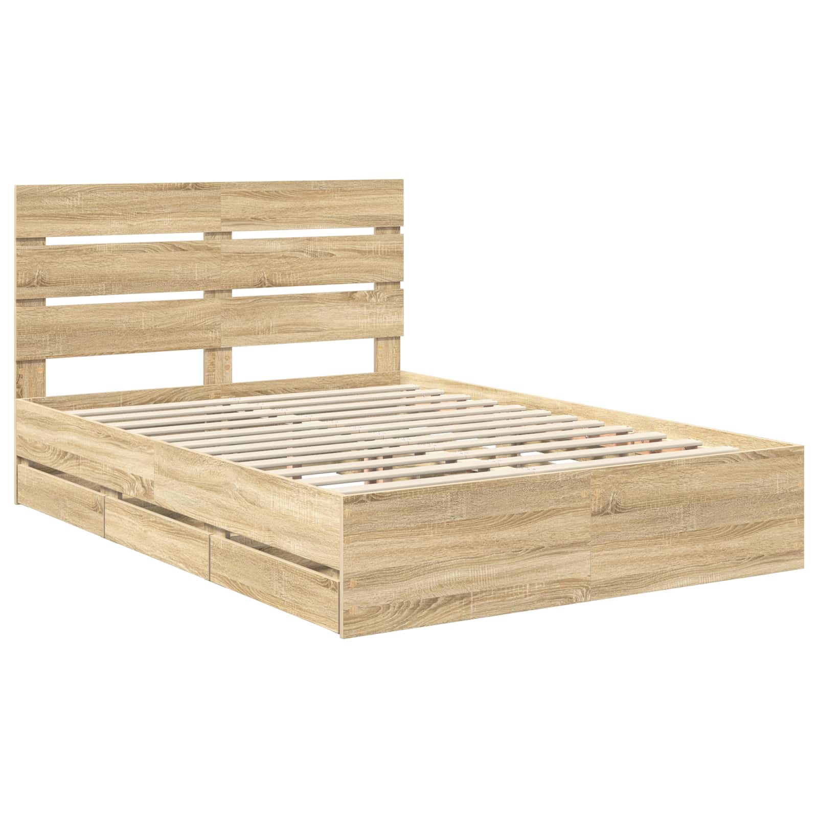 Struttura del letto con cassetto Rovere Sonoma 150 x 200 cm | homemem39